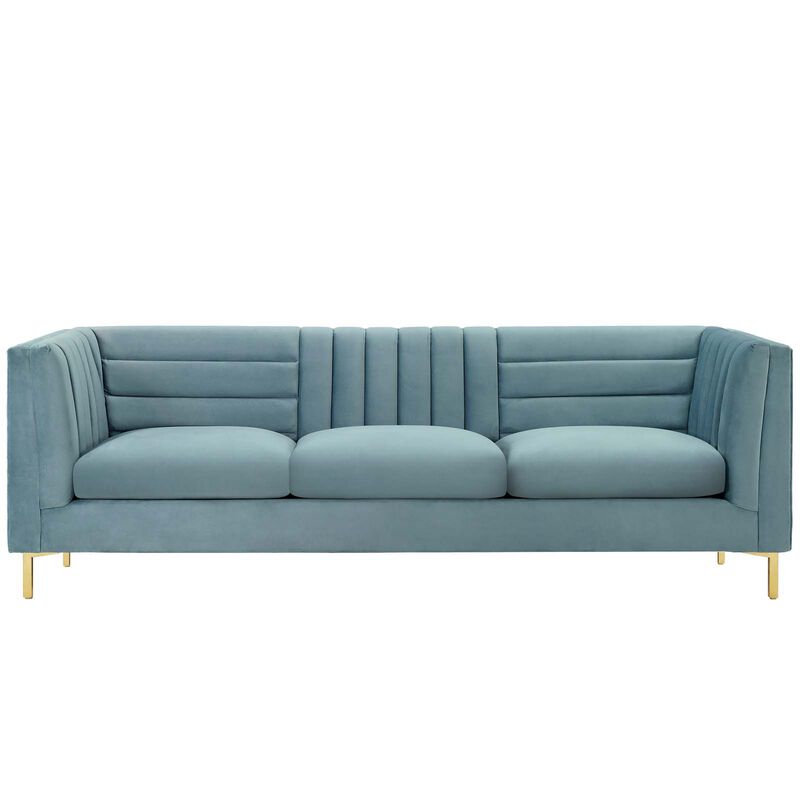 Ingenuity Channel Tufted Performance Velvet Sofa image number 0