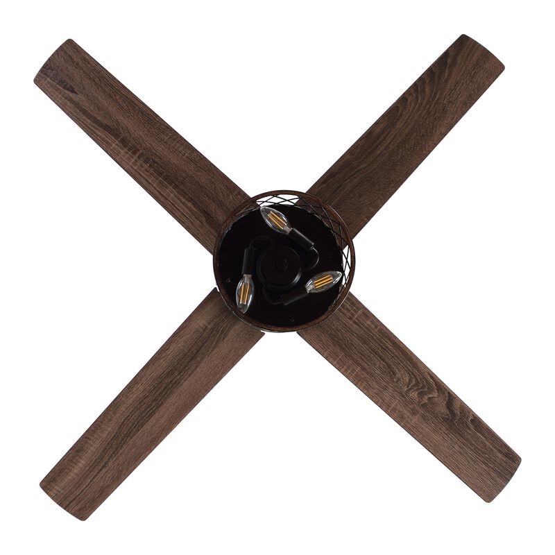 52" Farmhouse 4-Blade Caged Ceiling Fan with Remote Control