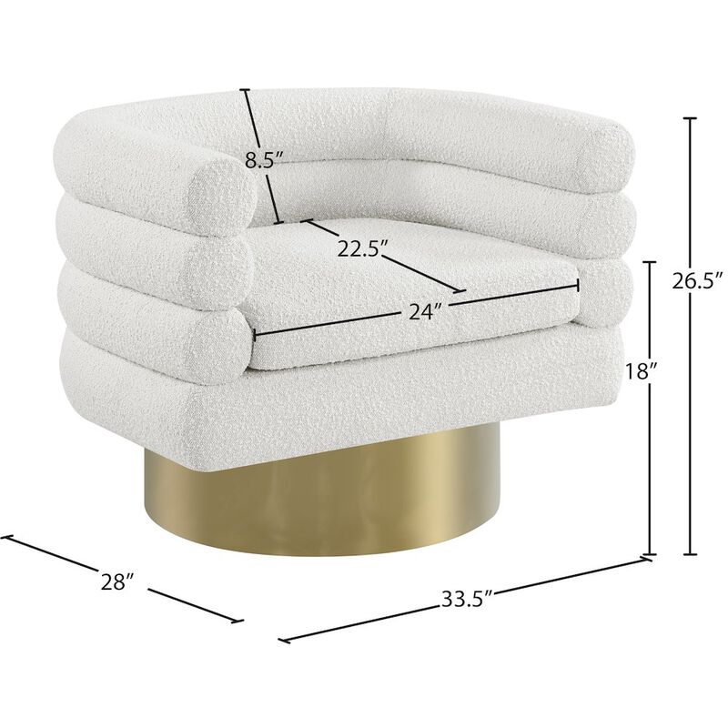Meridian Furniture Tessa Cream Boucle Fabric Accent Chair
