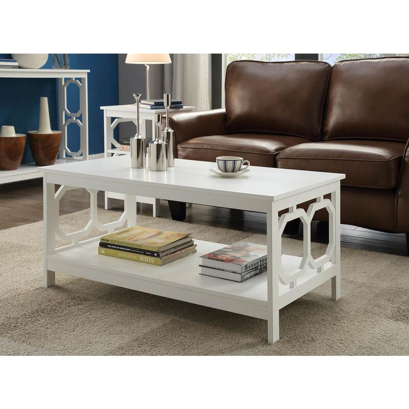 Convience Concept, Inc. Omega Coffee Table with Shelf White