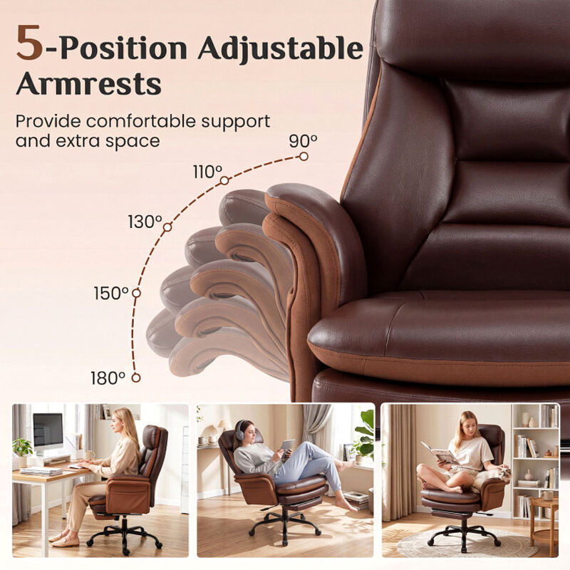 Ergonomic Faux Leather Office Chair for Big and Tall Users Home Office image number 8