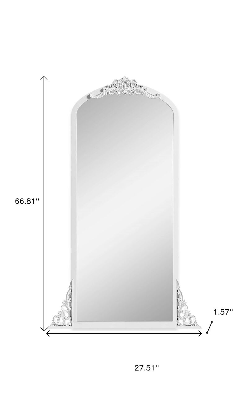 HomeRoots 67" White Solid Wood Framed Full Length Mirror image number 4