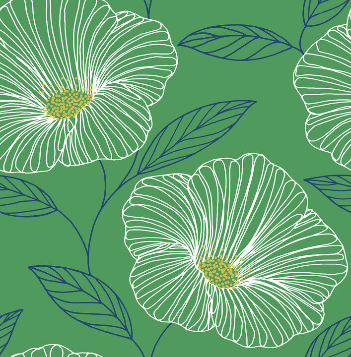 Mythic Green Floral Wallpaper