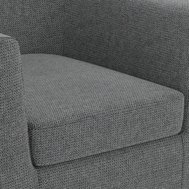 Thorne 30 inch Wide Contemporary Accent Chair in Shadow Grey Linen look fabric