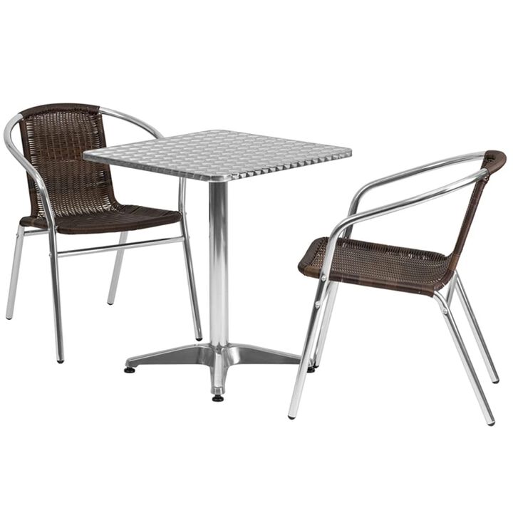 23.5SQ Aluminum Table/2 Chairs
