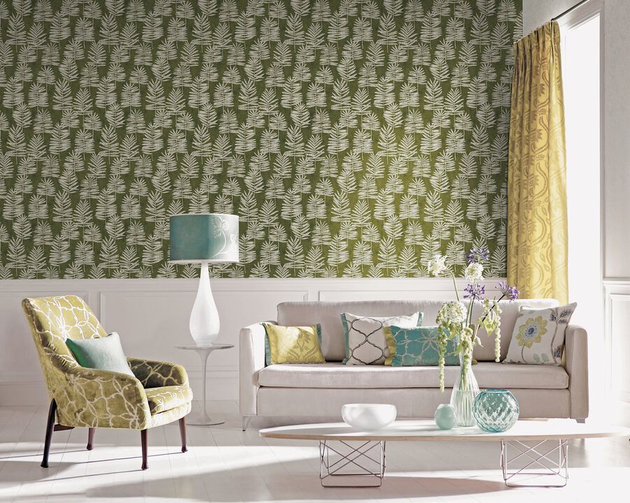 Zen Tumbling Leaf Green Wallpaper DWP0365-01