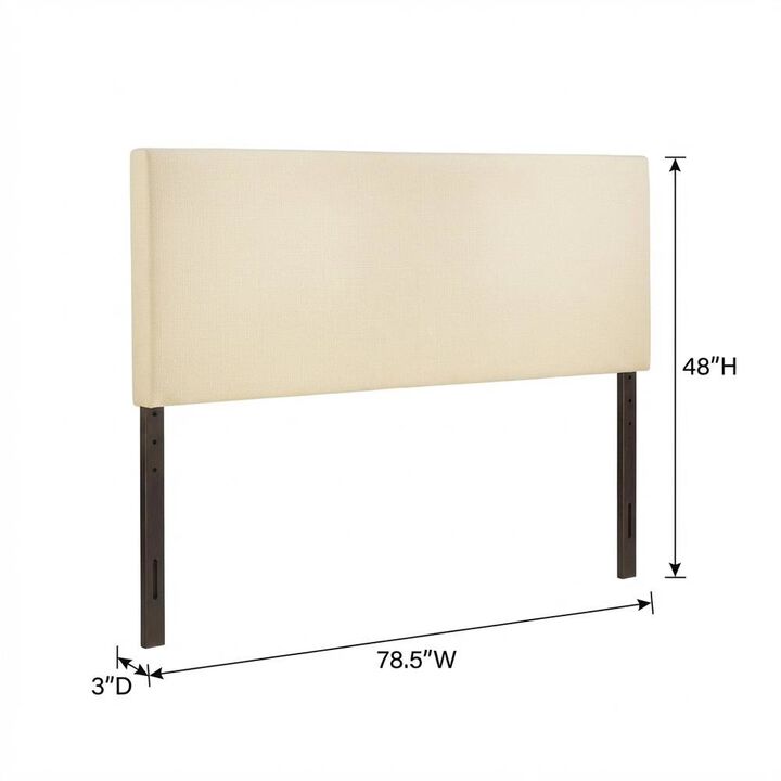 Upholstered Fabric King Headboard with Padded Design and Durable Frame