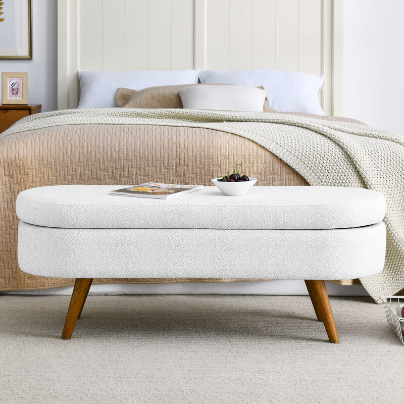 Streamdale Ottoman Oval Storage Bench, Rubberwood Legs image number 5