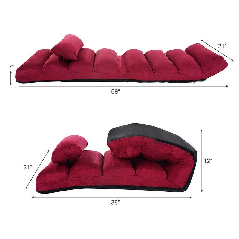 Stylish  Folding Lazy Sofa Chair with Pillow