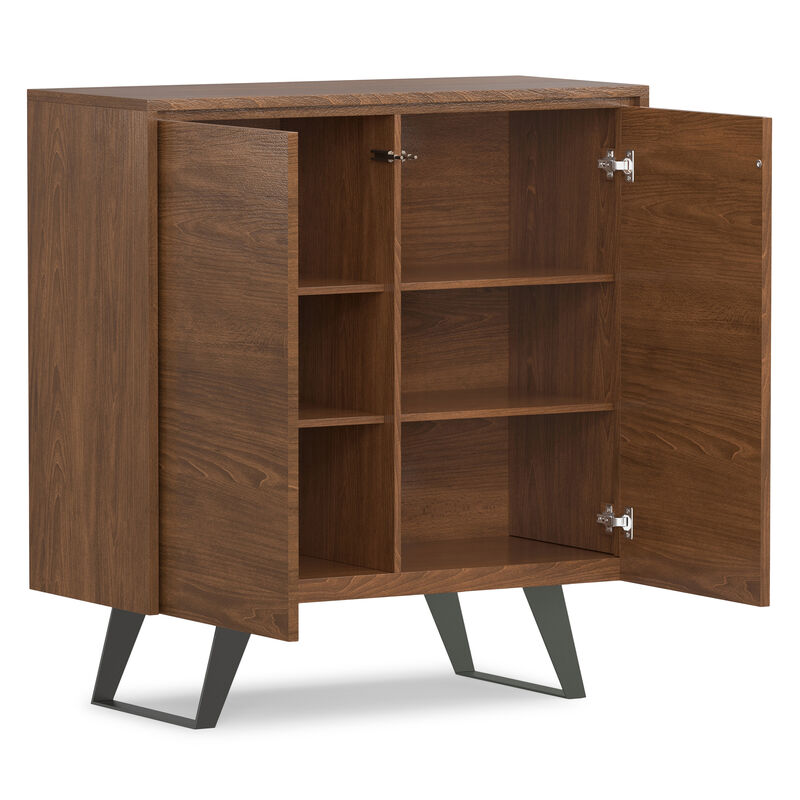 Lowry SOLID WOOD and Metal 39 inch Wide Modern Industrial Medium Storage Cabinet in Walnut Veneer image number 4