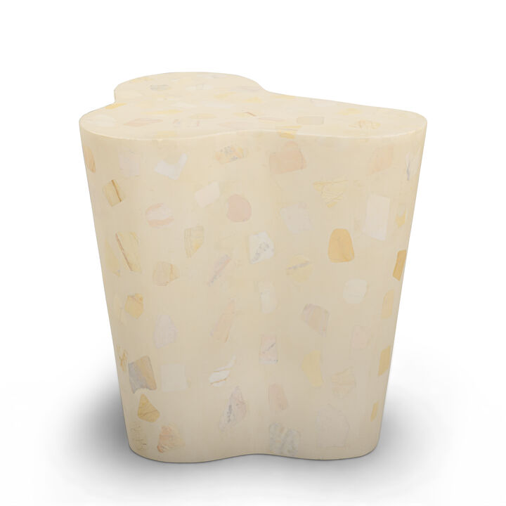 Slab Butternut Terrazzo Indoor/Outdoor Side Table