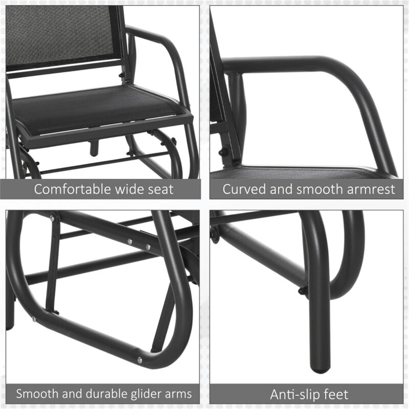 Weather-Resistant Outdoor Rocking Chair, Durable Patio Chair for Backyard or Porch Seating image number 6