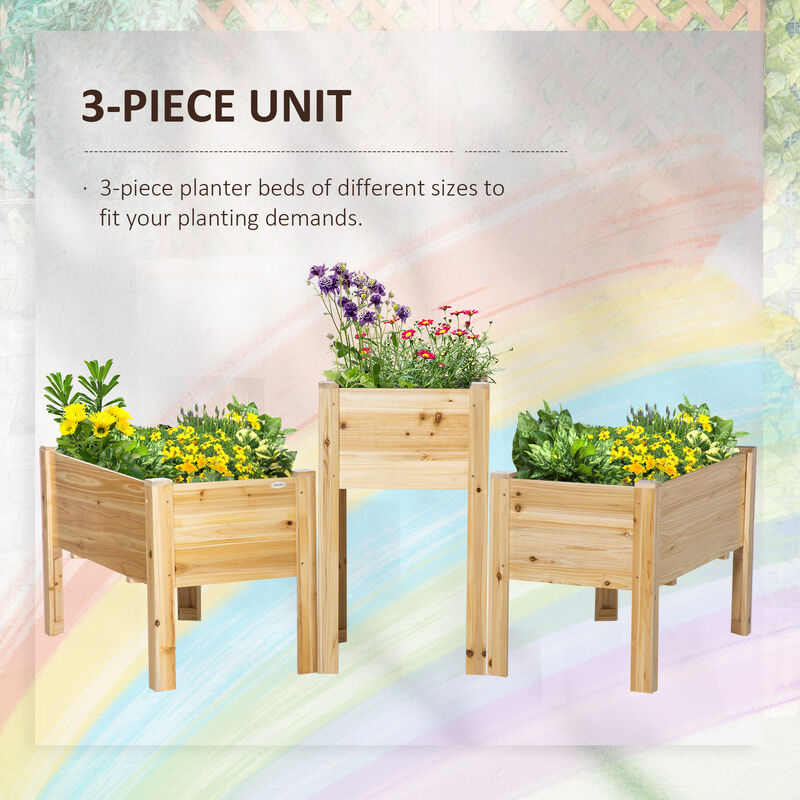 Hivvago 3-Piece Raised Garden Bed Set with Liner image number 3