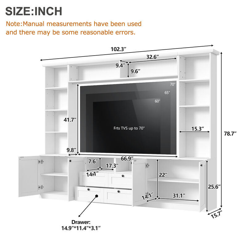 Poxkax Elegant Entertainment Center Wall image number 6