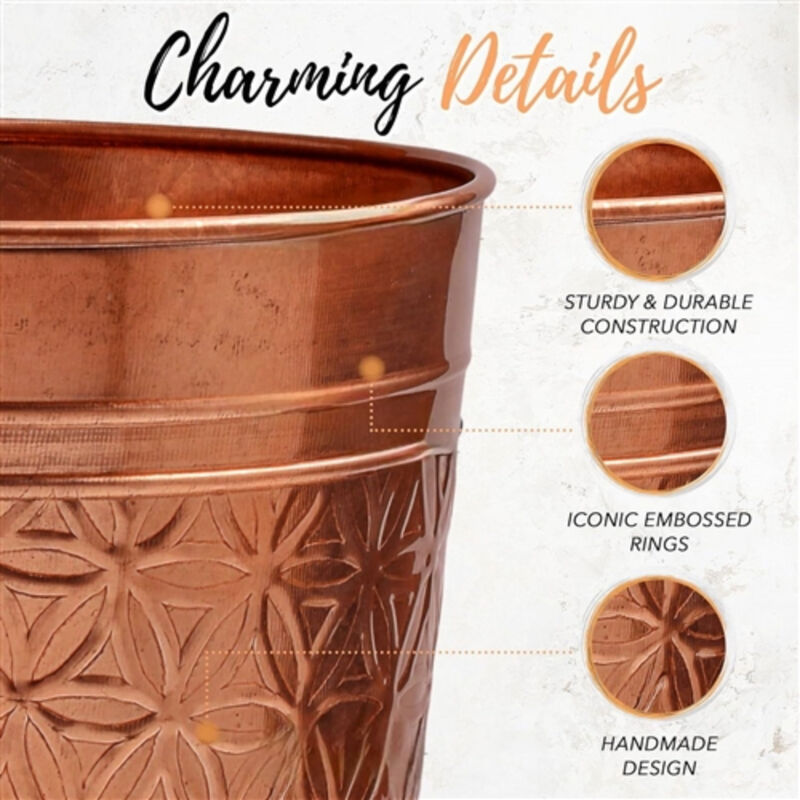 Metal Waste Basket&ndash; Bathroom or Bedroom Trash Can image number 3