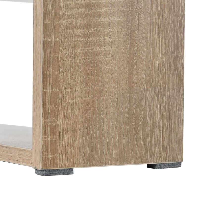 Merax High Glossy Coffee Table with 2 Drawers