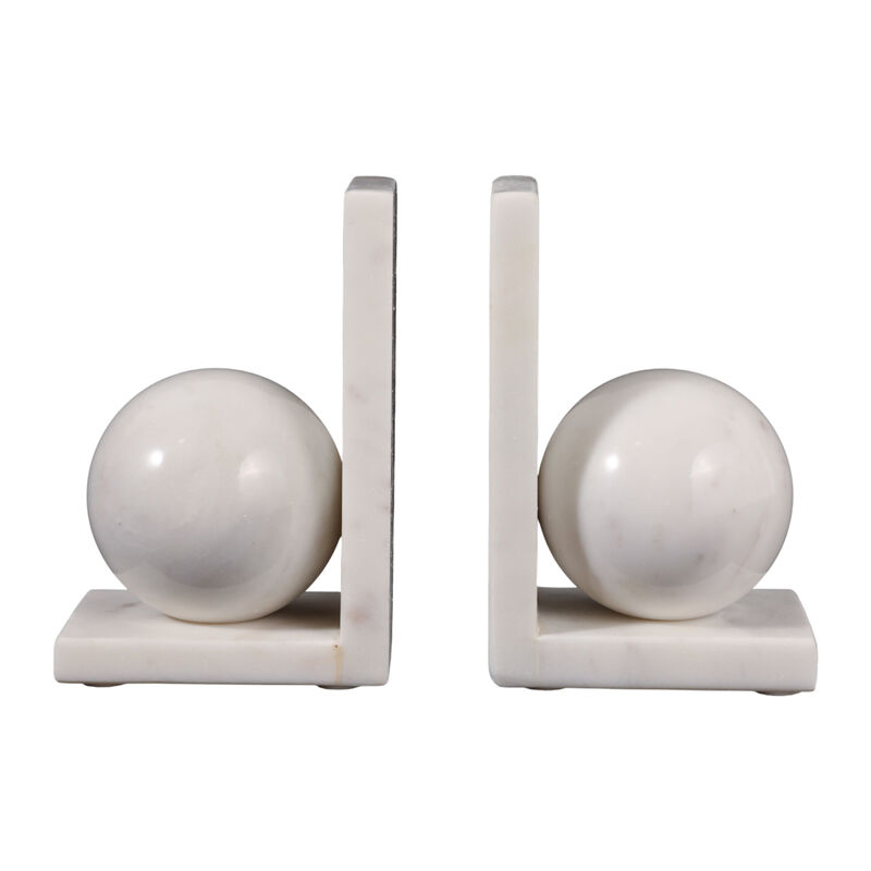 S/2 6" Marble Bookend W/3" Orb image number 0