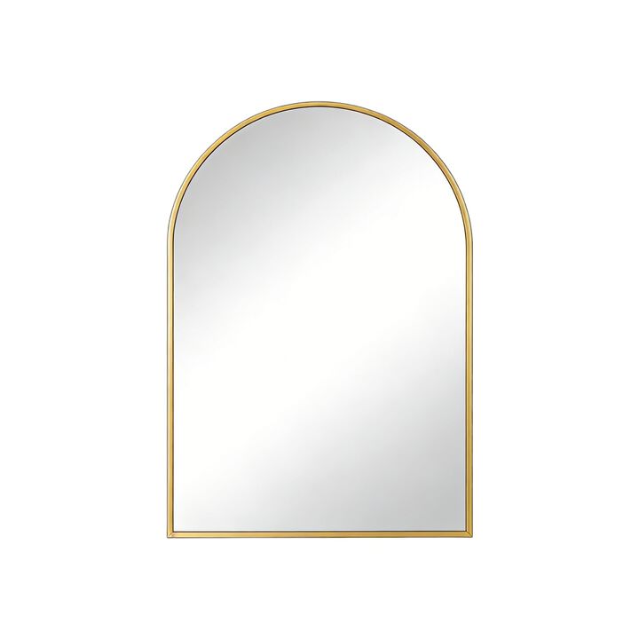 HomeRoots 38" Gold Aluminum Arch Framed Anti Fog Accent Mirror