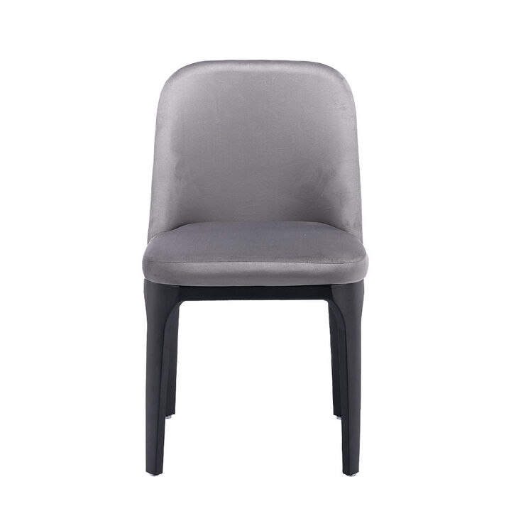 Velvet and Metal Dining Side Chair