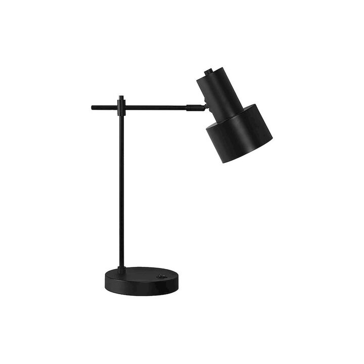 ="Lighting, 21""H, Table Lamp, Usb Port Included, Black Metal, Black Shade, Mod