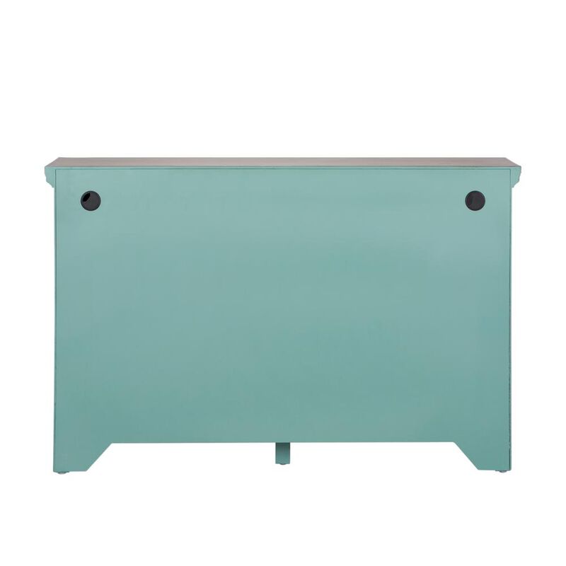 Liberty Furniture Kensington 3 Door Accent Cabinet in Turquoise w/ Worn Wood Tone Top image number 5