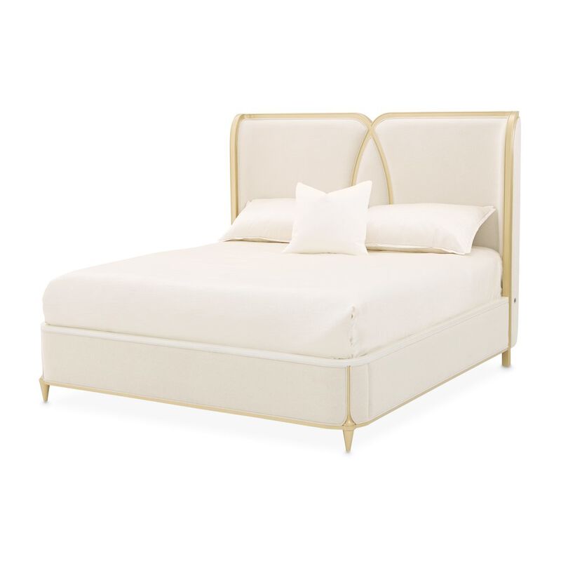 Michael Amini Luxury Upholstered Platform Scotts Square Bed image number 0