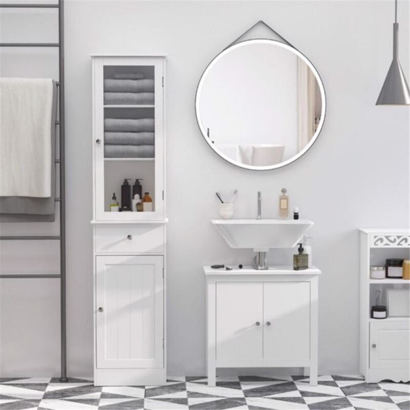 Bathroom Storage Cabinet with Doors & Shelves for Organized Bathroom Essentials
