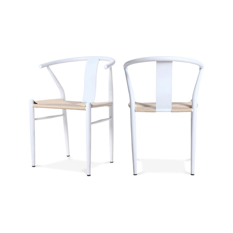 Meridian Furniture Beck Beige Hand Woven Rope Dining Chair, Set of 2