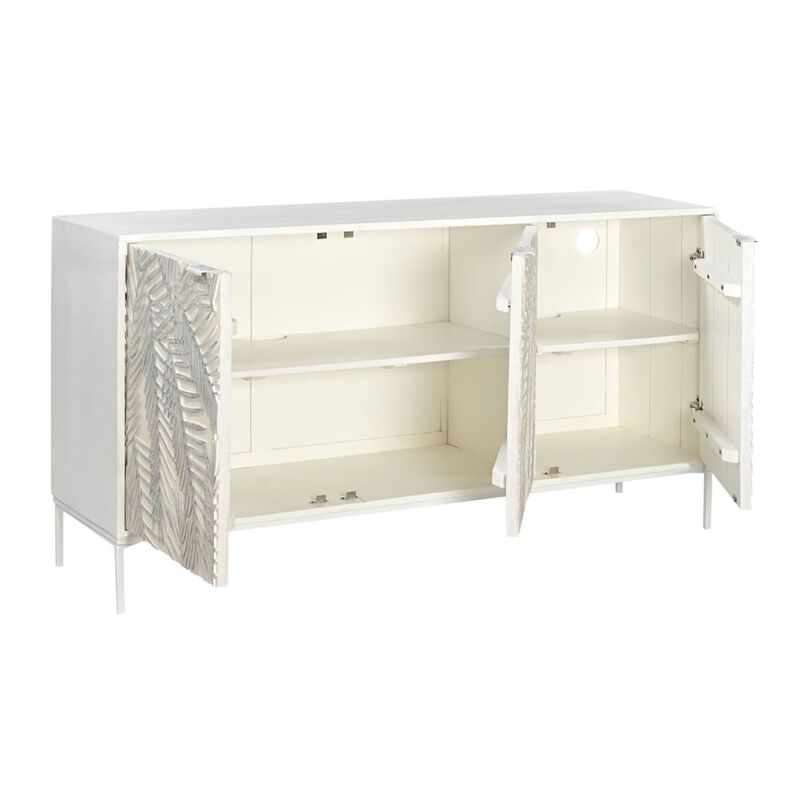 World Interiors Isla 57" Sideboard with Three Doors in Coastal White image number 2