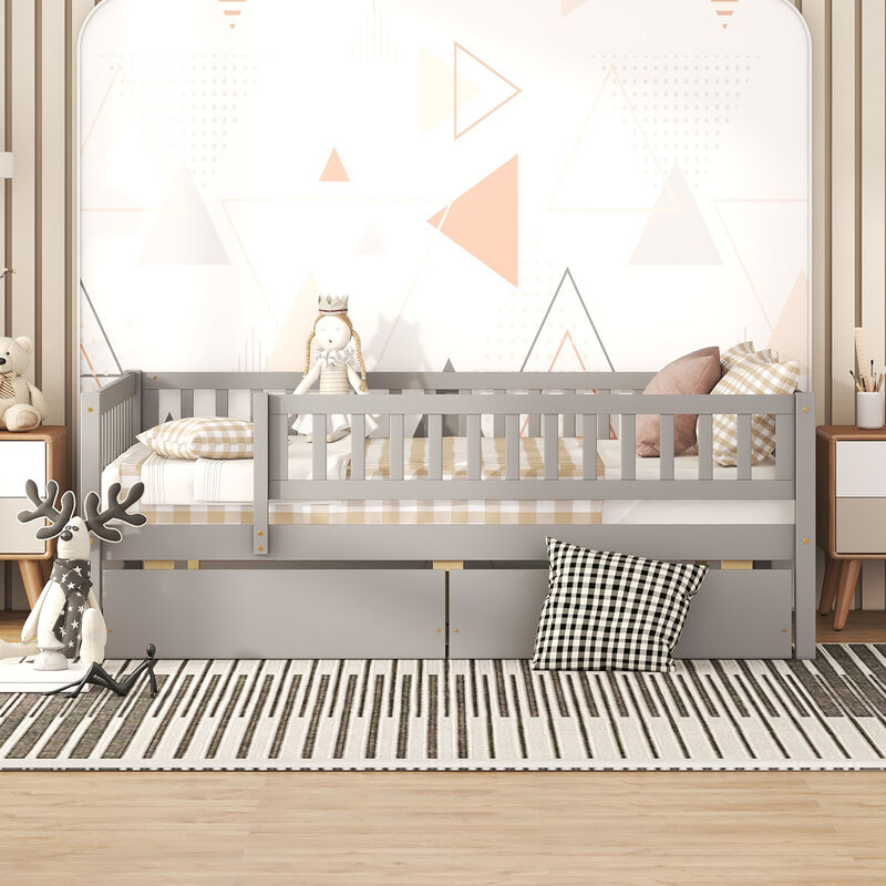 Whisen Multi-functional Design Wood Daybed with Two Drawers image number 2