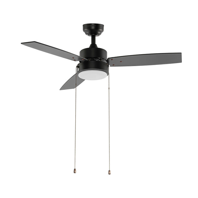 Blair 1-Light Modern Minimalist 3-Speed Iron Height Adjustable Integrated LED Ceiling Fan with Pull Chains