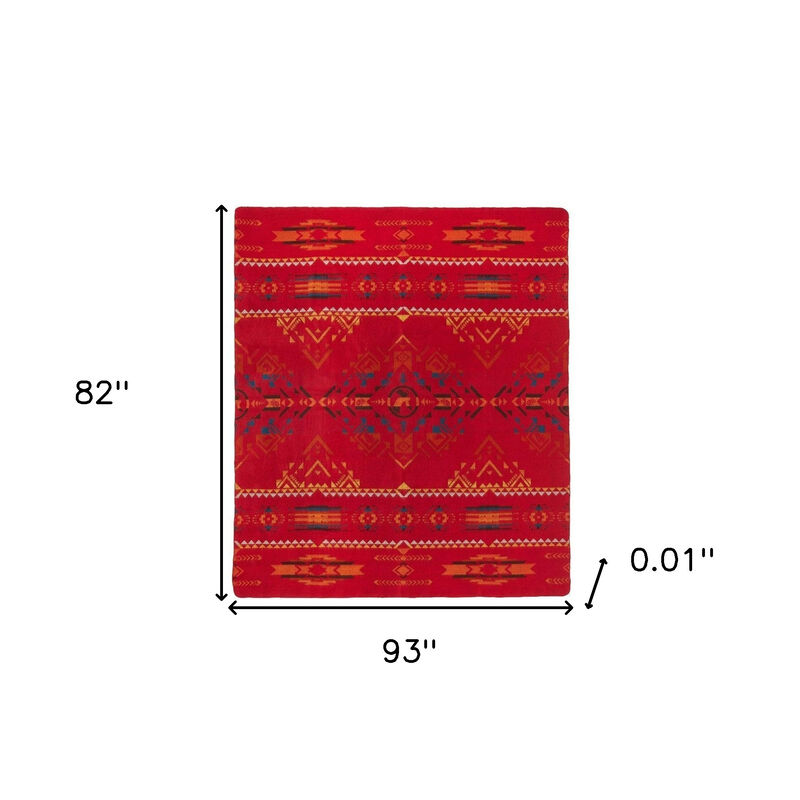 HomeRoots Ultra Soft Red Southwest Handmade Throw Blanket image number 6