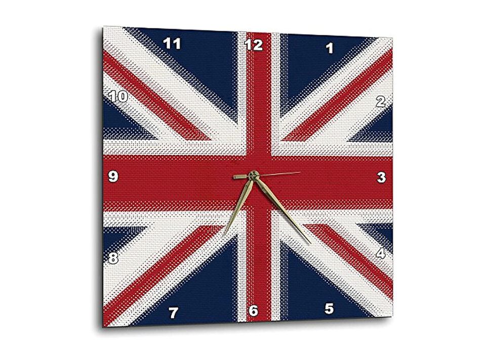 Union Jack Wall Clock 13 Inch Home Decor