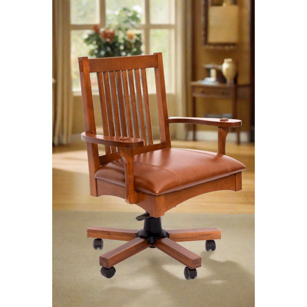 Crafters and Weavers Arts and Crafts Mission Oak Office Chair