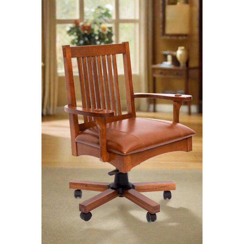Crafters and Weavers Arts and Crafts Mission Oak Office Chair - Michael's Cherry