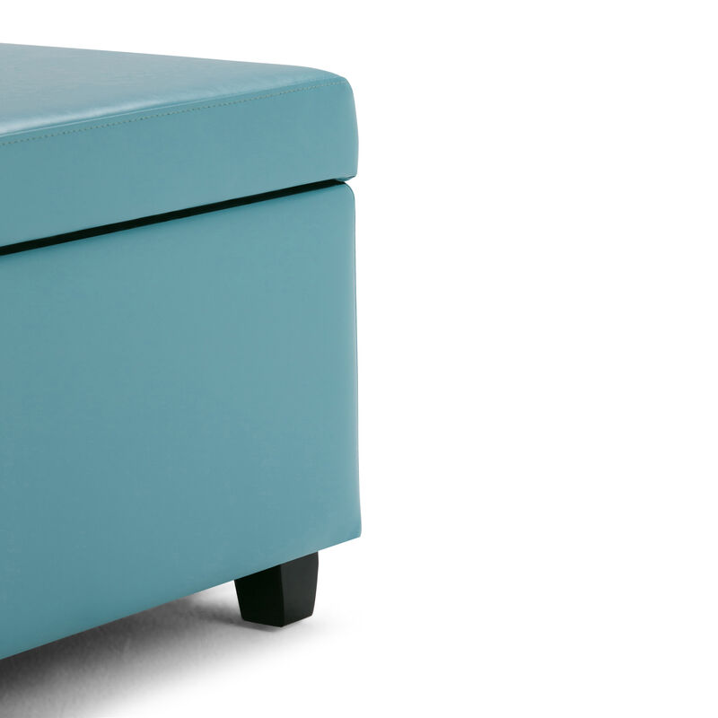 Avalon Large Storage Ottoman Bench - Soft Blue