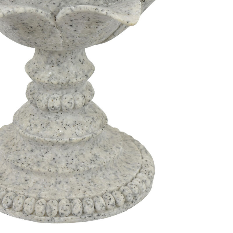 Tabletop D&eacute;cor Candle Holder, Lotus Leaf Sculptural, Speckled Gray, 10 Inch image number 3