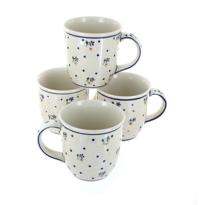 Blue Rose Polish Pottery Xena 4 Piece Mug Set