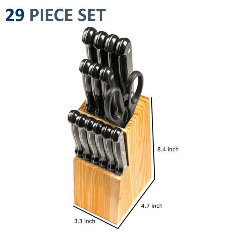 29 Piece Black Knife Block Set