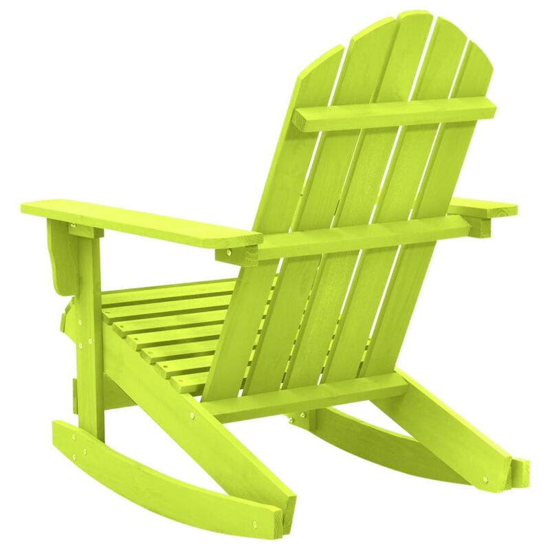 vidaXL Outdoor Patio Adirondack Rocking Chair - Solid Fir Wood - Weather Resistant - Ergonomically Designed for Comfort - Easy Assembly - Green