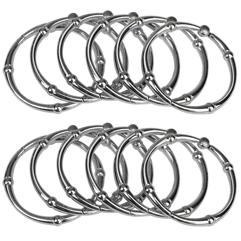 Zinc Shower Curtain Hooks, Set of 12 image number 2