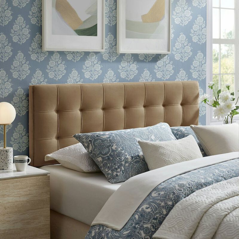 Lily Stain-Resistant Performance Velvet Full Size Headboard image number 6