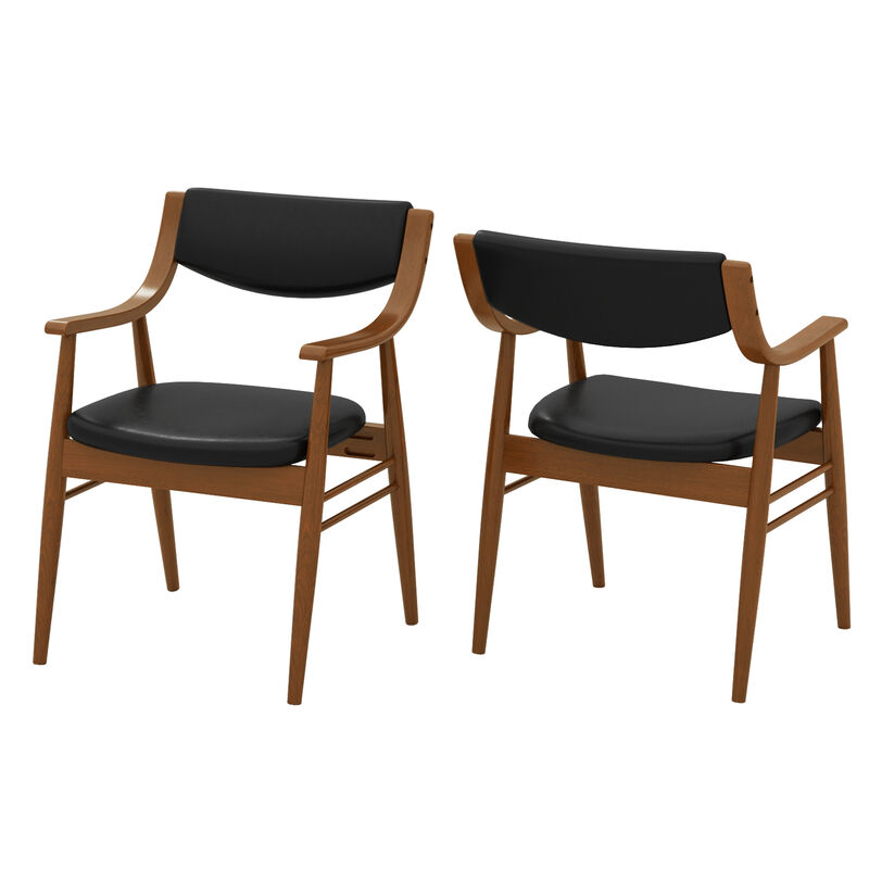 Wooden Dining Chair Set of 2 with Padded Seat and Back