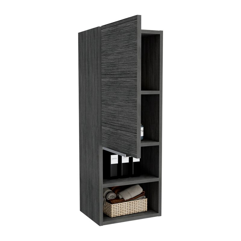 Mila Medicine Cabinet, Two Interior  Shelves, Two External Shelves, Single Door Cabinet -Smokey Oak