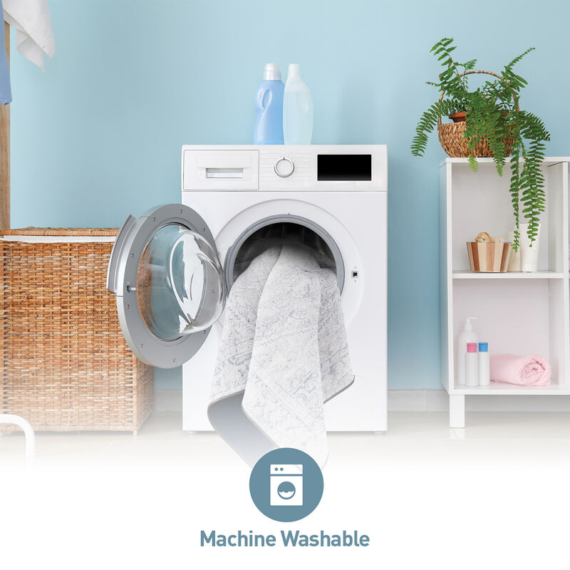 World Rug Gallery Vintage Boho Medallion Machine Washable Non Slip Area Rug:  Stain-Resistant,  Flat Pile image number 8