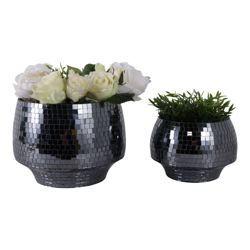 Disco Mosaic Planters (Set of 2)