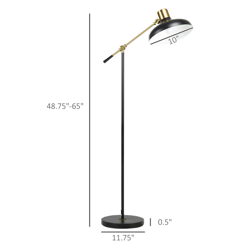 HOMCOM Floor Lamps for Living Room, Standing Lamp with Balance Arm, Black