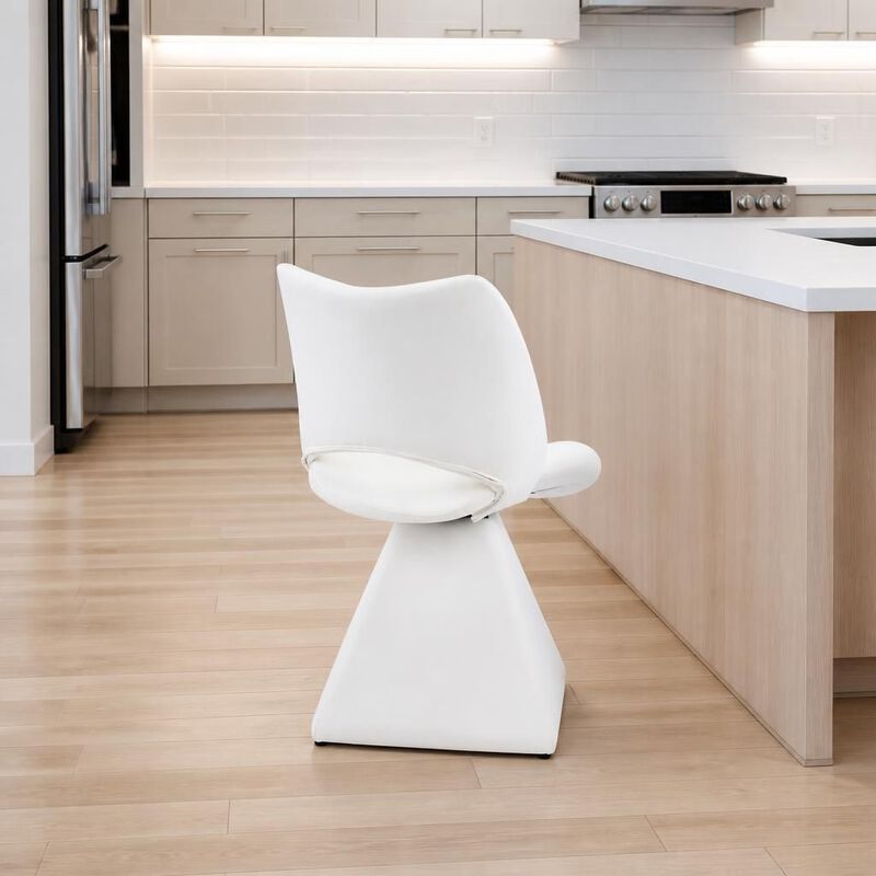 GOODSILO Swivel High-Back Upholstered Dining Chair with Sturdy Hardwood Frame, Comfortable Cushioned Seating for Multi-Use Spaces image number 3