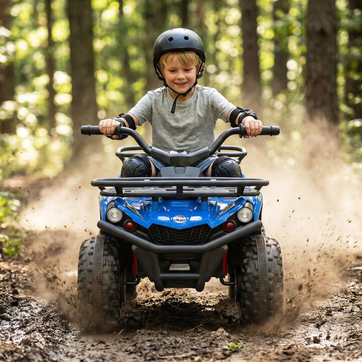 Kids Electric Ride On Quad with 24V Battery and LED Headlights for Outdoor Use
