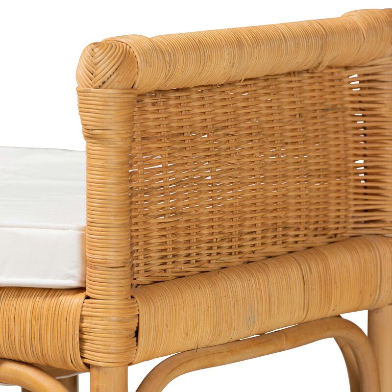 Bali & Pari Nairi Modern Bohemian Natural Brown Rattan Bench